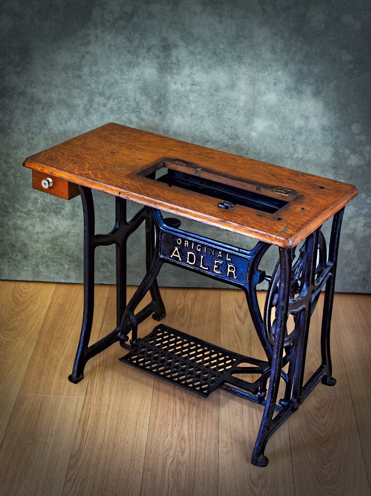 Unique Adler Koch 7 Heavy Cast Iron Legs Sewing Machine Table Treadle Base Rare