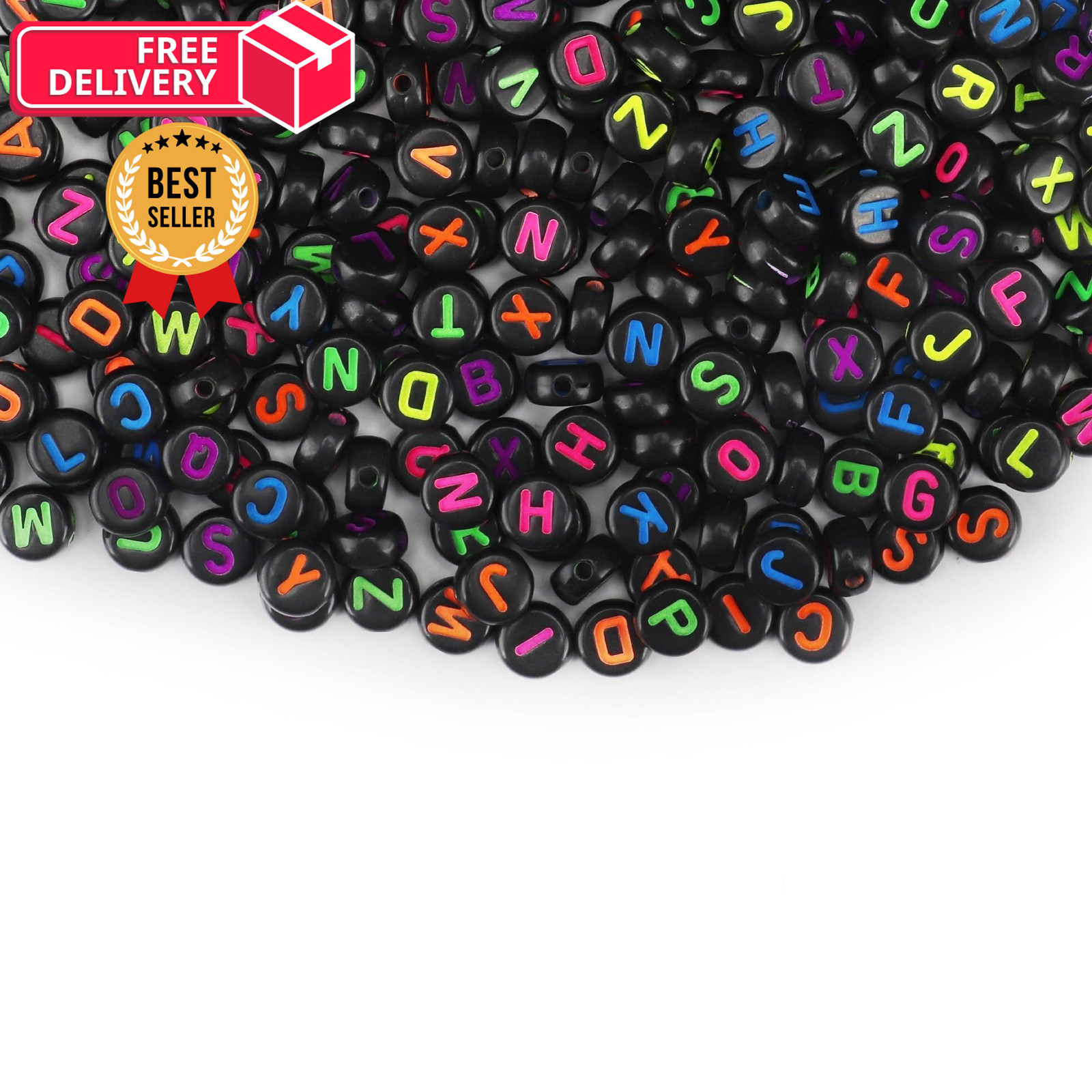 SUTOUG 1000PCS Letter Beads for 7 mm diameter, 4 height, Style 5 