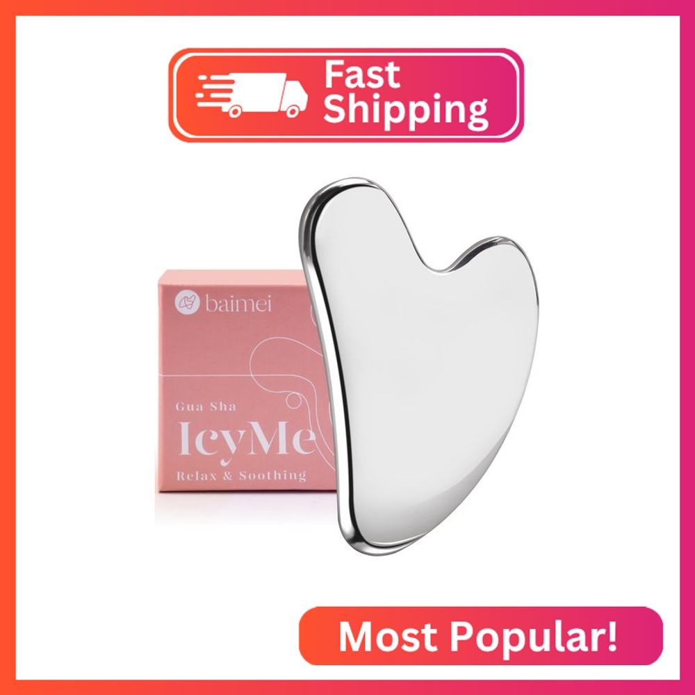 BAIMEI IcyMe Stainless Steel Gua Sha Facial Massager Tools |Relax Back Muscles |