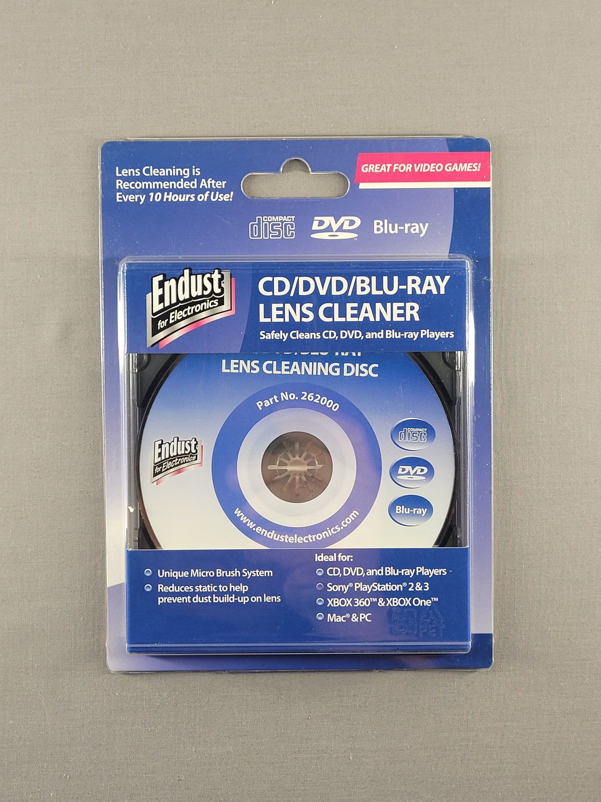 Endust CD DVD Blu-ray Lens Cleaner Disc Micro Brush System