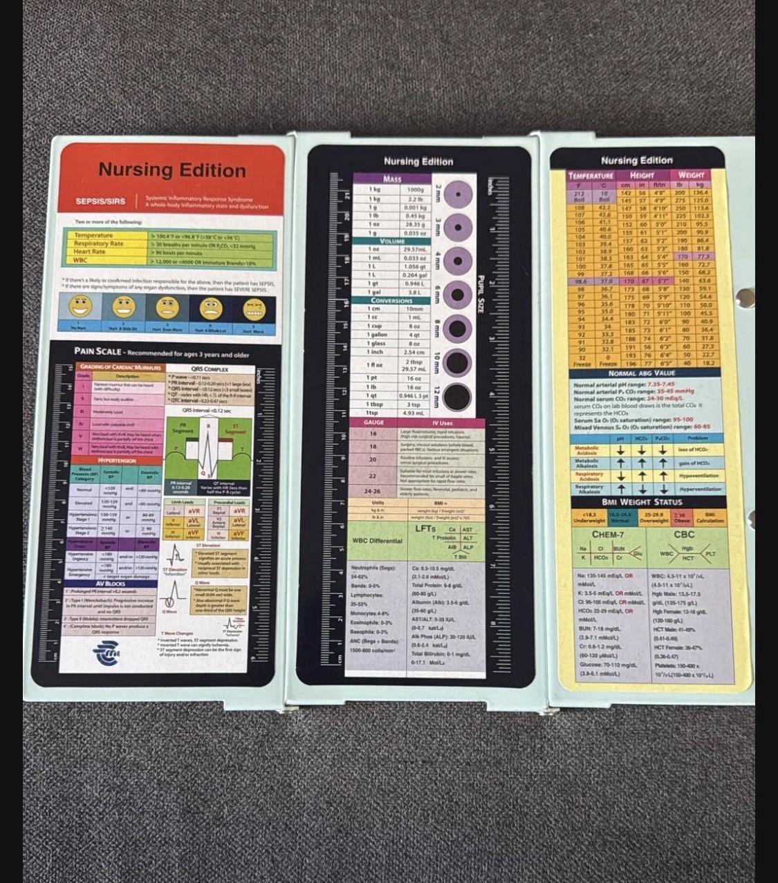 Foldable Nursing Edition Clipboard with Quick Reference and Cheat Sheet