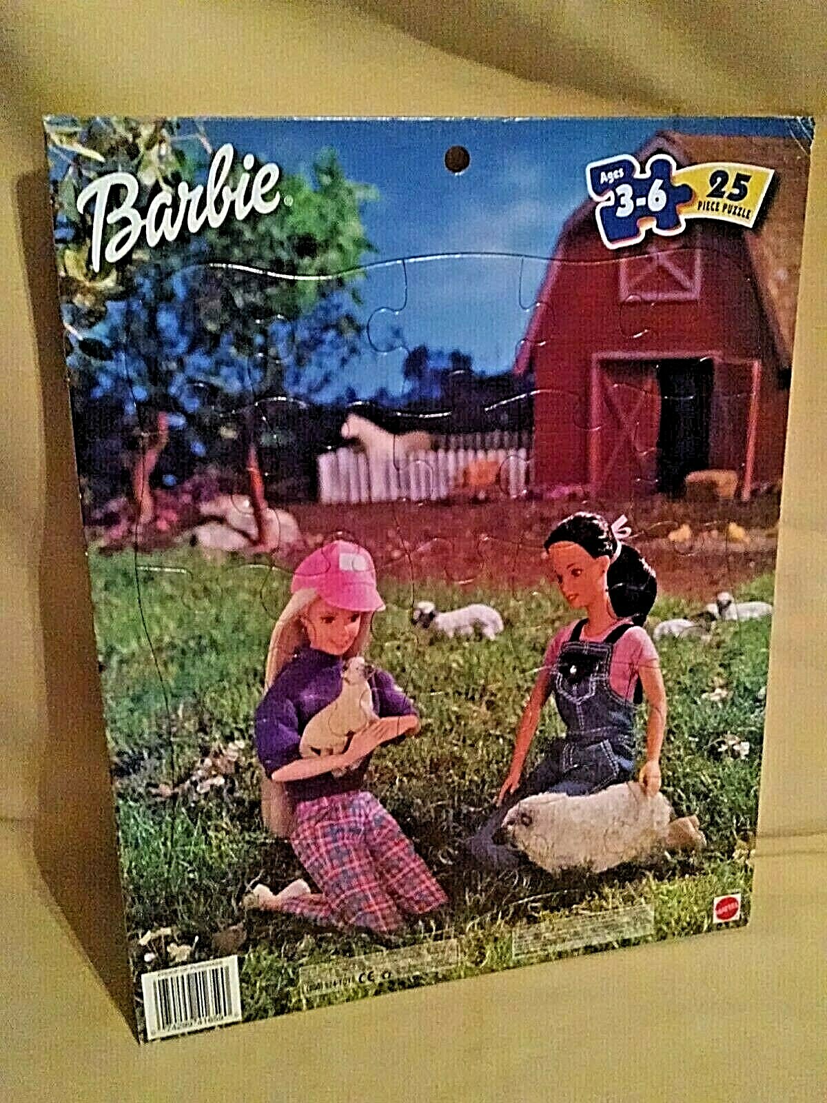 BARBIE PUZZLE ON THE FARM FRAME TRAY 25 PC MATTEL 42584 LARGE 1999 074299416590*