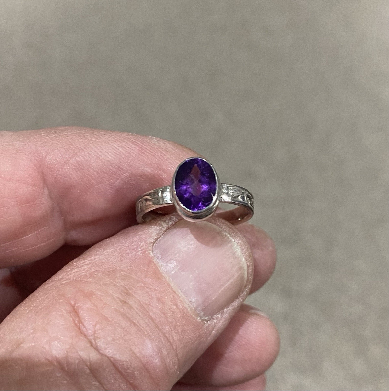 Amethyst Ring Sterling Silver 