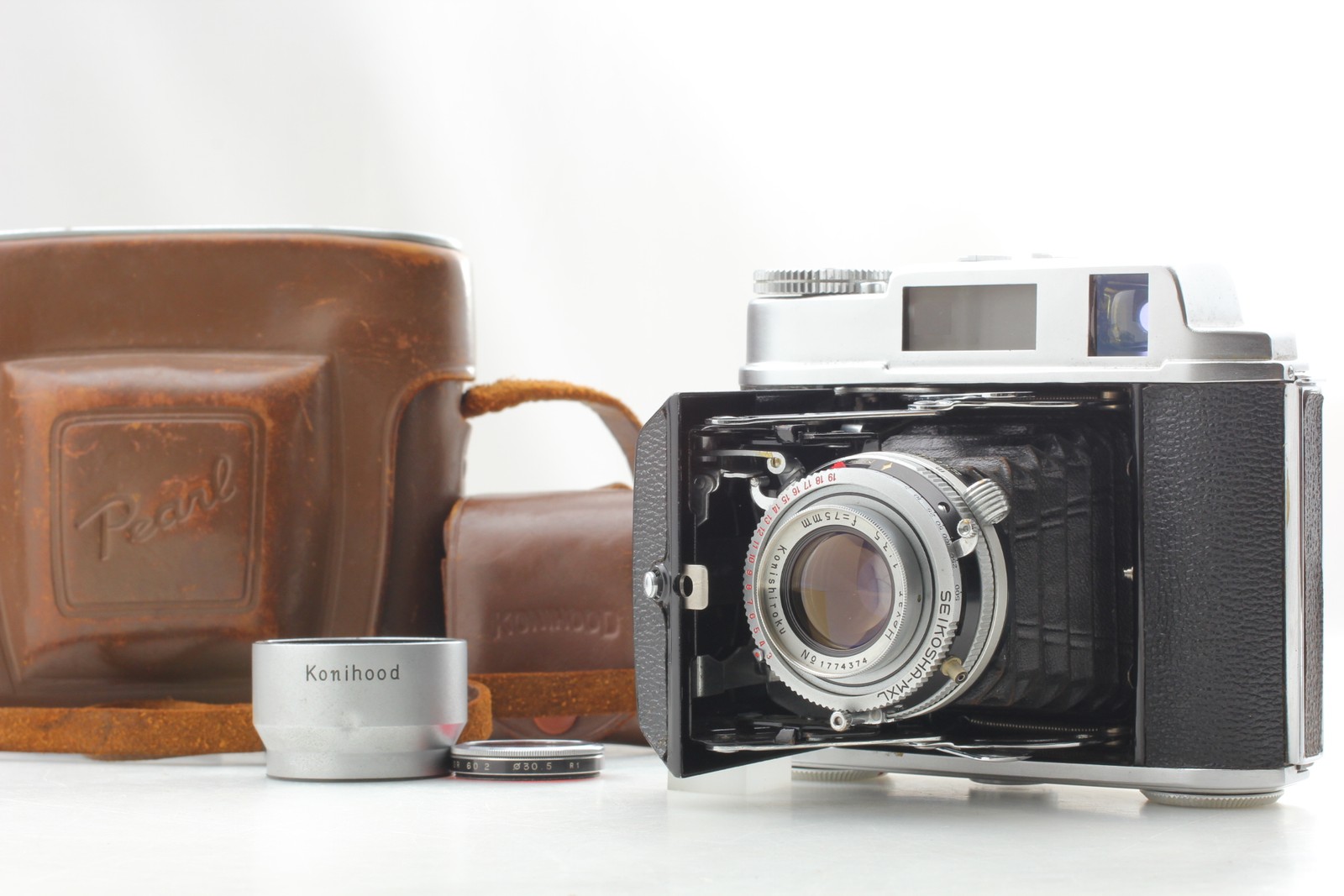 [MINT] Konica Konishiroku Pearl IV Rangefinder 6x4.5 Film Camera From  Japan