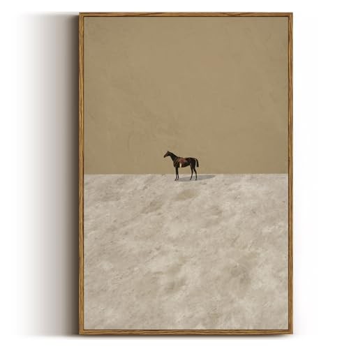  Vintage Framed Horse Wall Art Decor, Living Room Bedroom Lonely Horse 