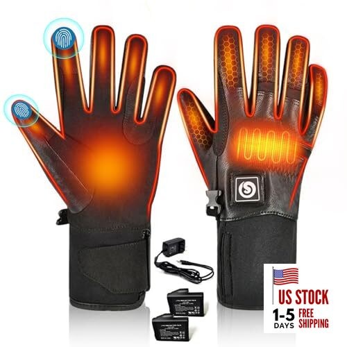 ed Gloves for Men and Women,Rechargeable Heated Electric Gloves,Suitable for 