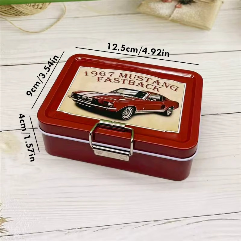 Vintage Double Storage Box Square Tin Box Jewelry Box Home Organize Storage