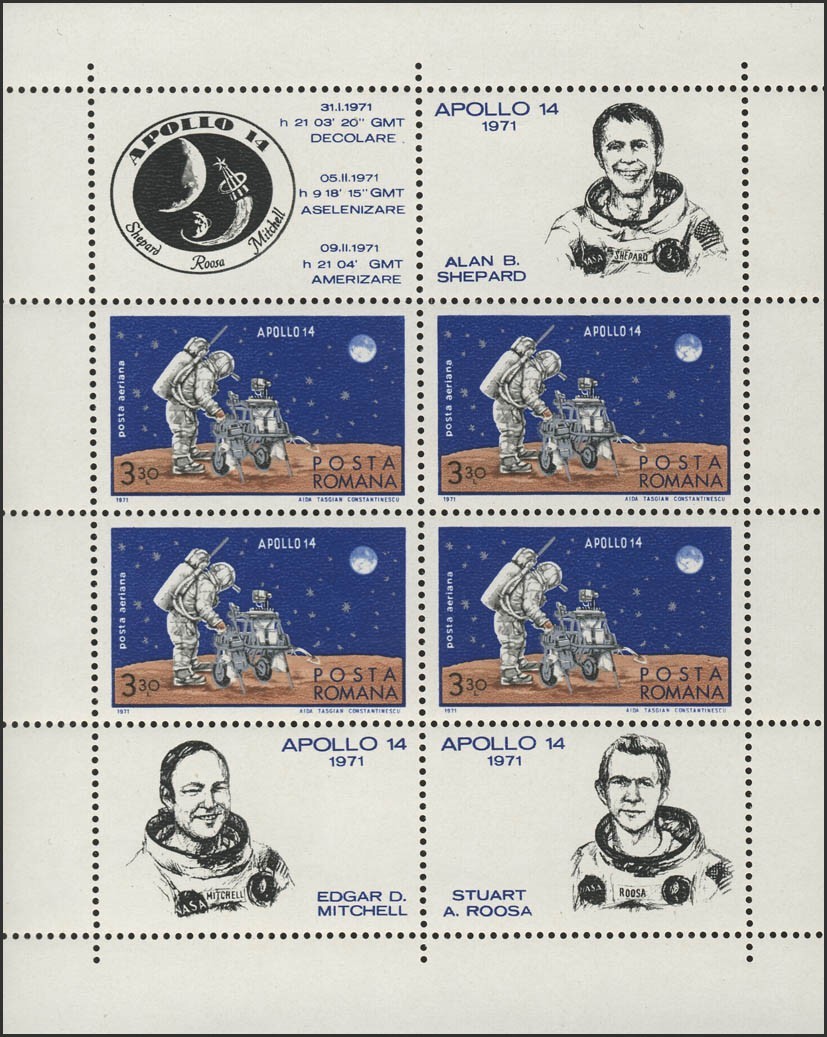 Romania Block 83 Apollo 14 - Lunar Exploration **/MNH