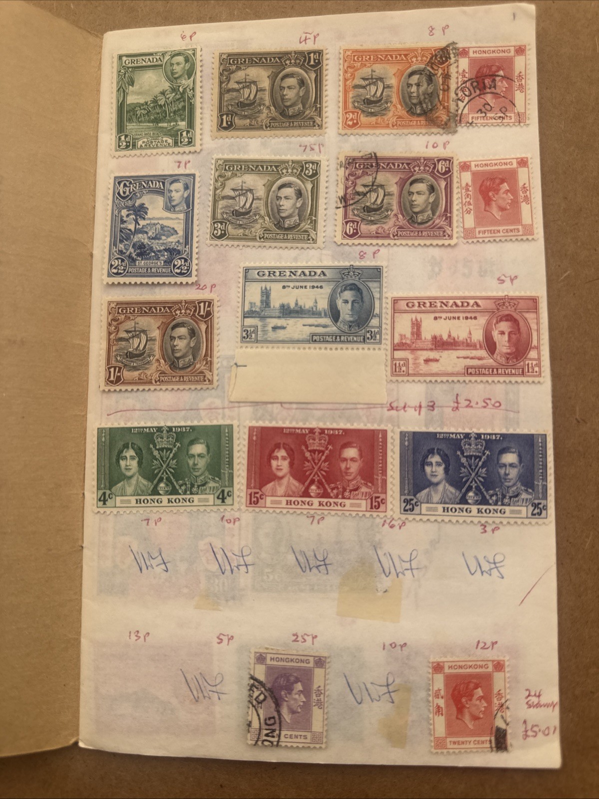 Actually Decent British Colonies Stamps G-K In Old Approval Book