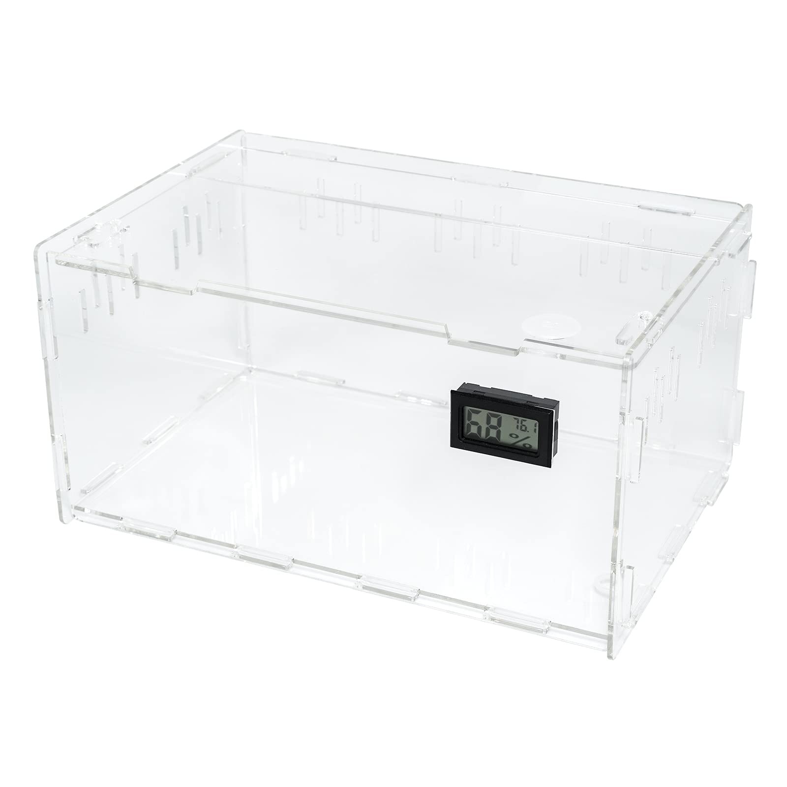 Reptile Terrarium Breeding Tank Acrylic Reptile Feeding Box with Temperature ...