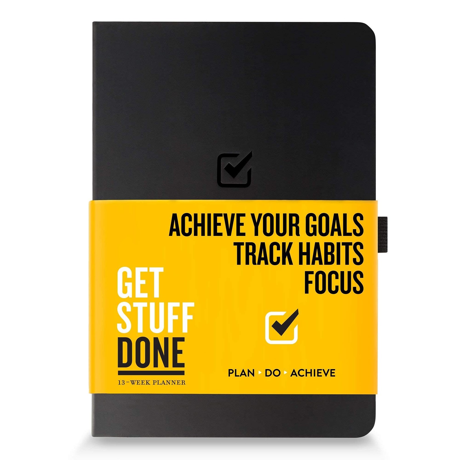 Get Stuff Done Productivity Planner, Daily, Weekly & 8.3” X 5.5”, Black 