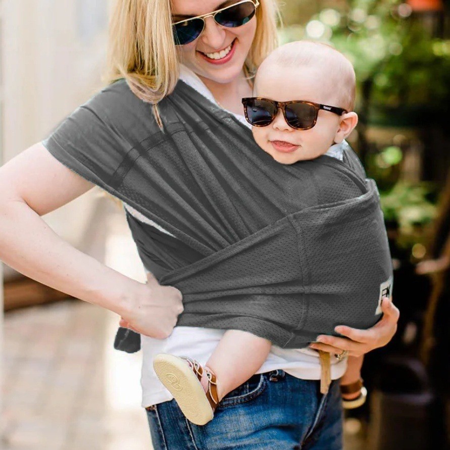 Baby K'tan Breeze Baby Carrier Sz M Charcoal Grey Carrier No Sash/Bag