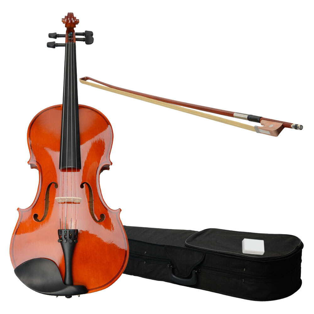 4 String Right Handed Acoustic Viola with Case Bow Rosin for Adult Natural Color