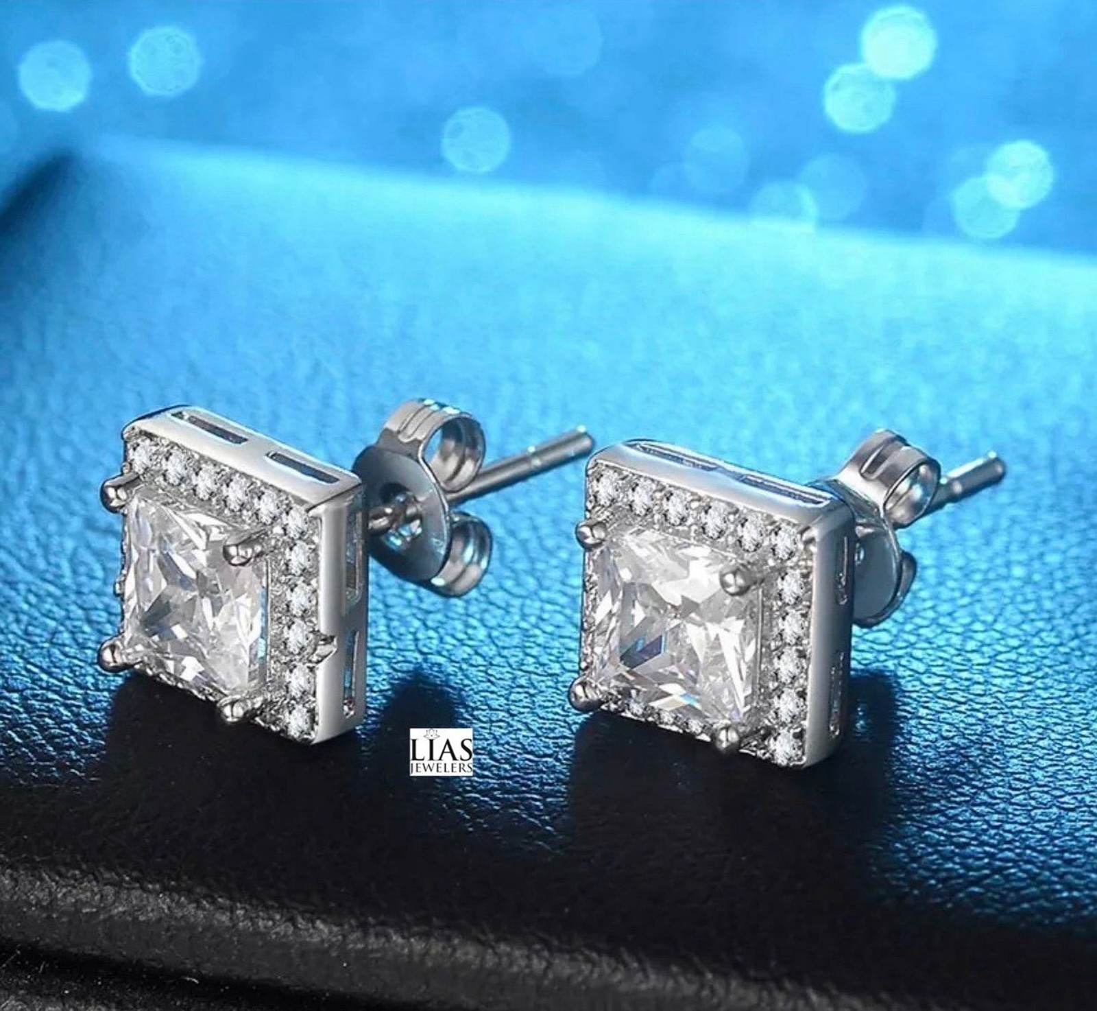 New 18k white gold studs earrings stud