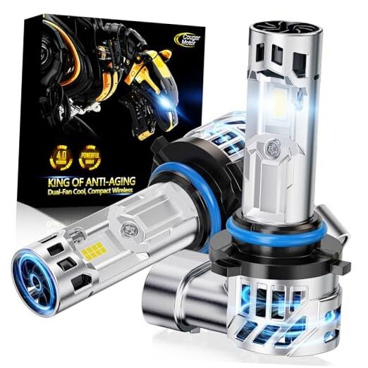  Fog Bulbs Bulb with Dual Cooling Fan, 10X Brightness Real 1:1 Size, Long 9006