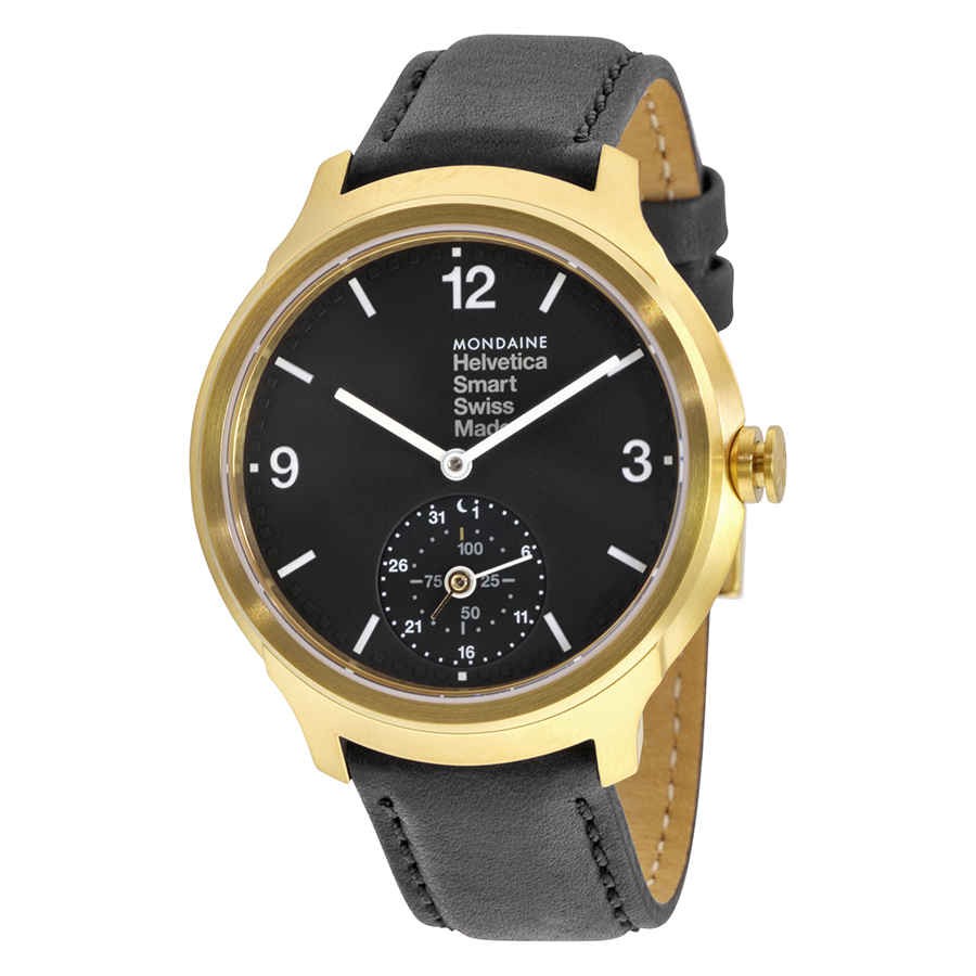 Mondaine MH1.B2S20.LB Helvetica No 1 Black Dial 44 mm Men's Watch New