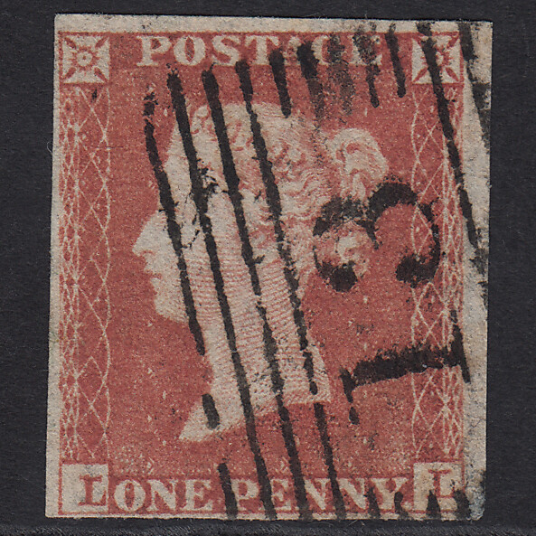 F27_15 GB QV 1841 1d RED-BROWN PLATE 165 SG8-B1(1) LL FU ARBROATH 13