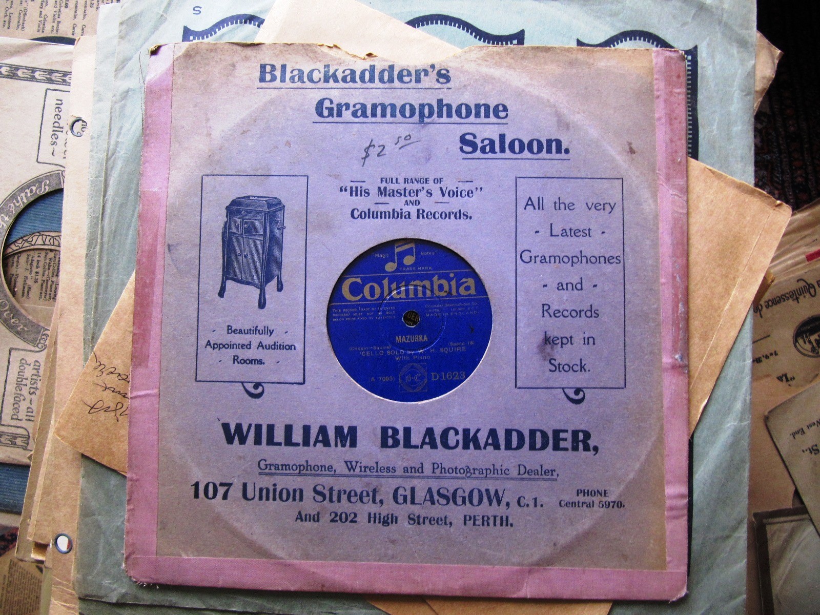 1913 Hamilton Harty Piano W. H. SQUIRE Cello arr CHOPIN MAZURKA Hahn Si mes vers