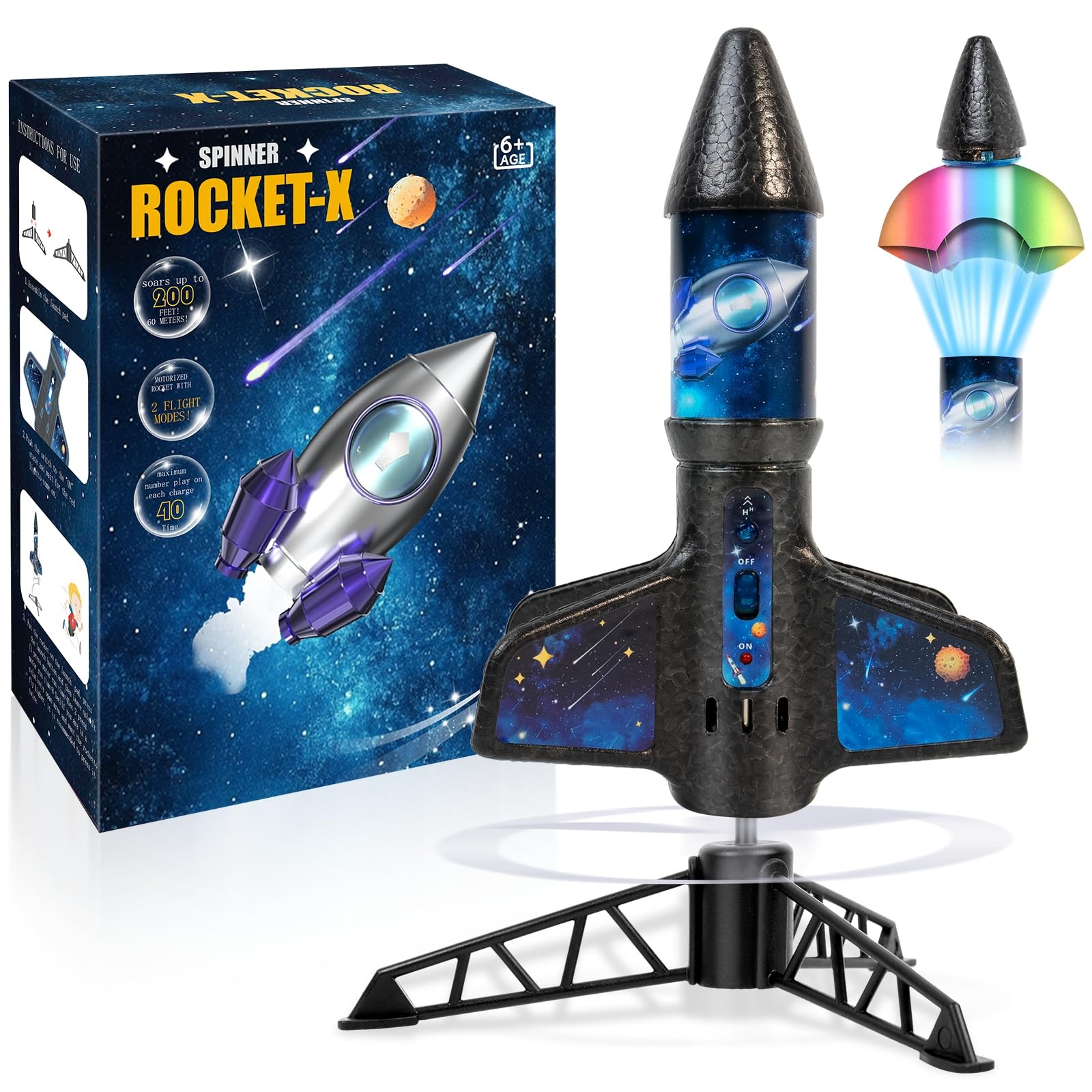 Rocket Launcher for Kids -200 Feet of Flight Altitude, Auto Electric Rocket T...