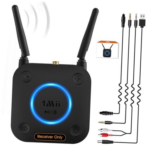 [Upgraded]  B06Pro Long Range Bluetooth Receiver, HiFi Wireless B06Pro Black