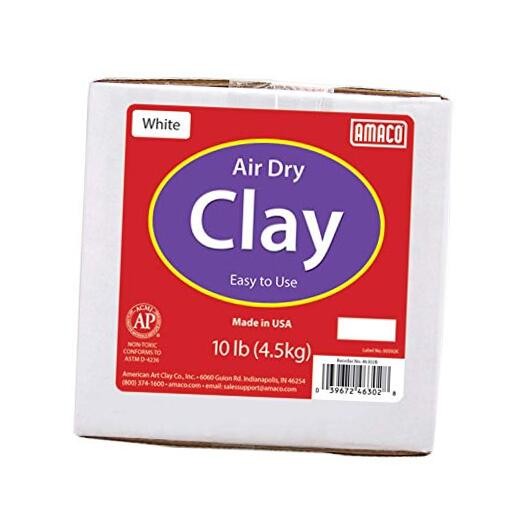  4630-2B Air Dry Modeling Clay, 10-Pound, White White, 10 lbs.