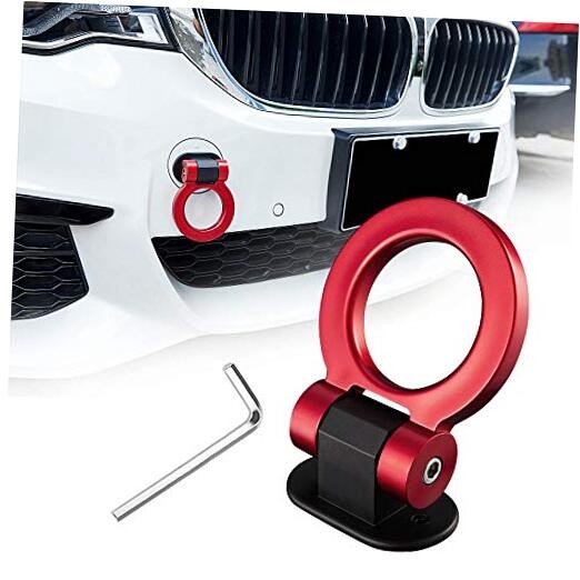  Tow Hook Kit Car Decorations Sticker Car Decor Bumper for Auto Exterior Red