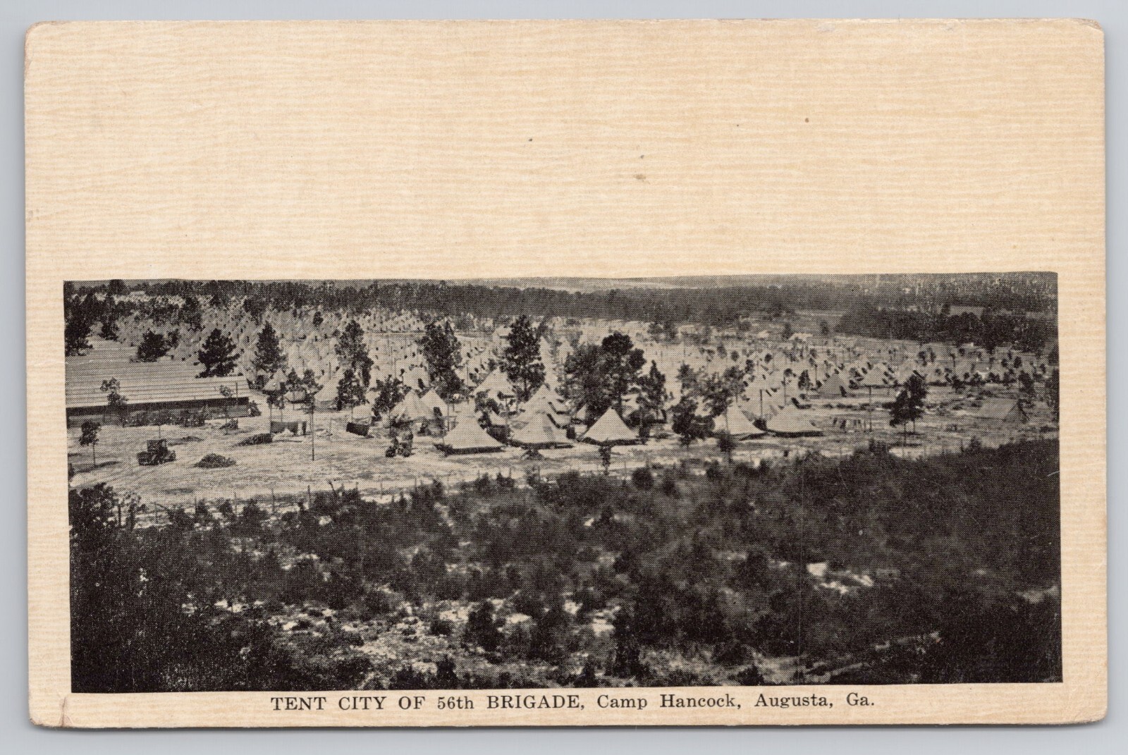 WWI Tent City 56th Brigade Camp Hancock Augusta Georgia GA 1910s Postcard Army