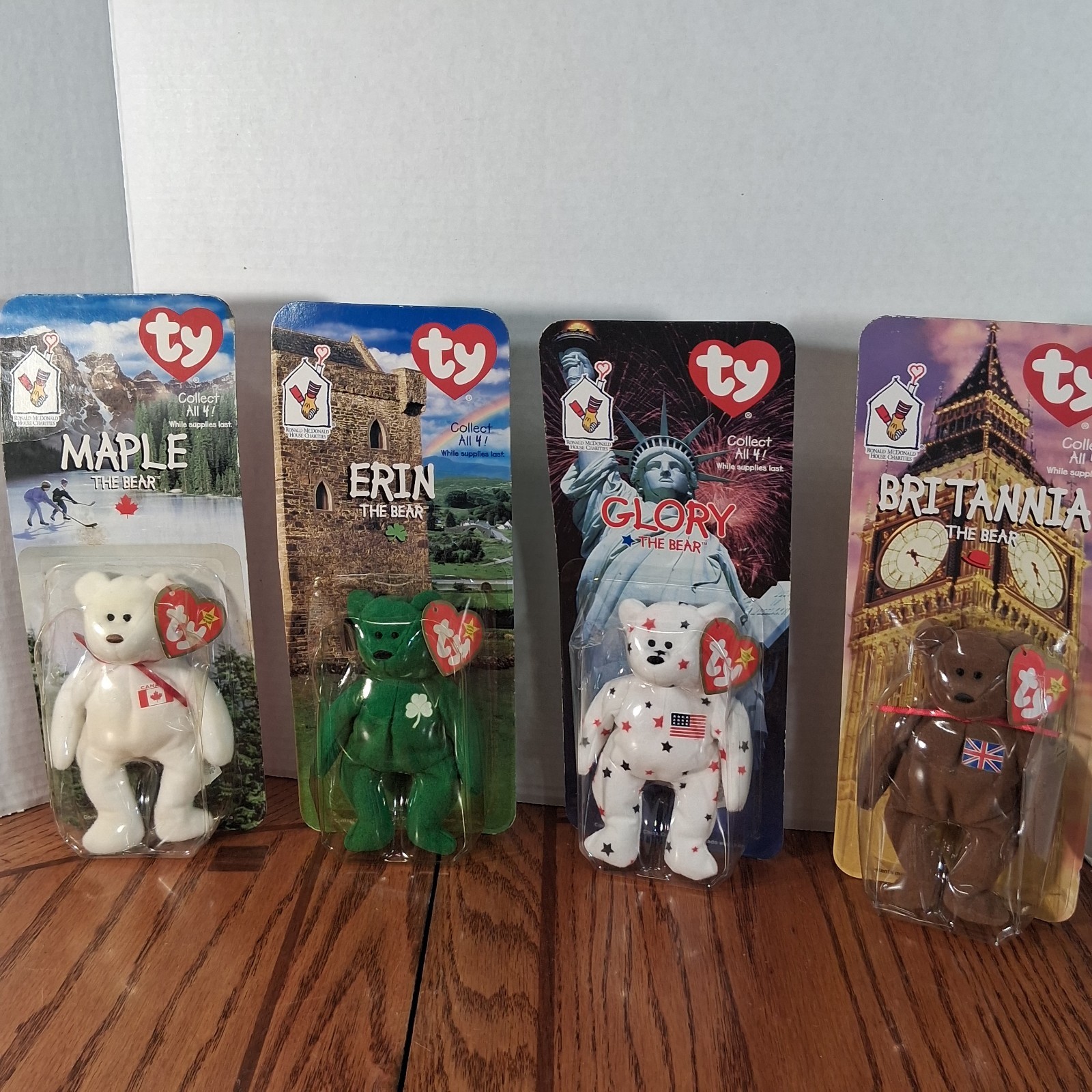 Extremely Rear Vintage Mc Donald's TY 1999 Beanie Babies Bear Set NIB