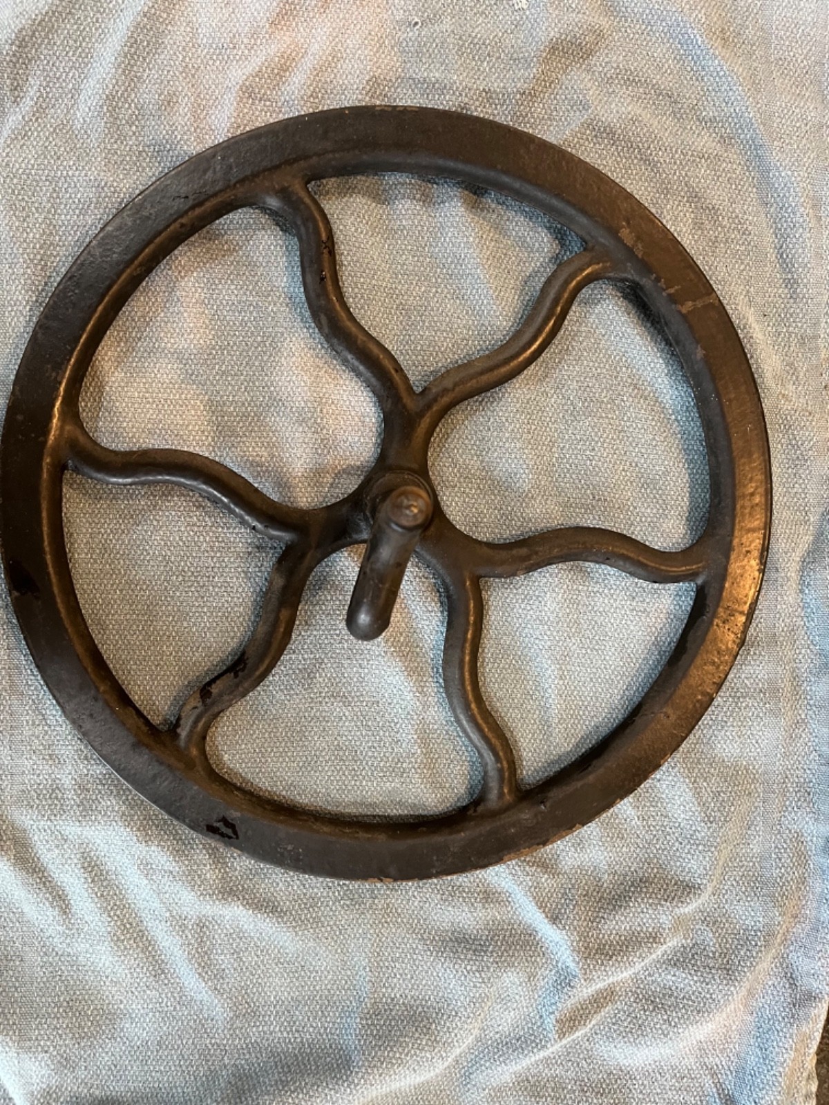 Antique Singer Treadle Sewing Machine Parts Cast Iron Belt Pulley Wheel Flywheel