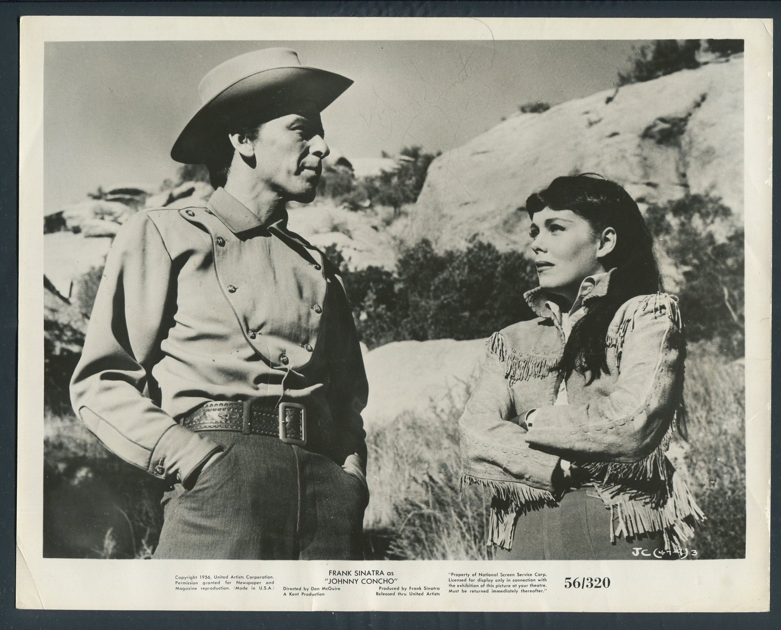 FRANK SINATRA PHYLLIS KIRK in Johnny Concho '56 COWBOY HAT