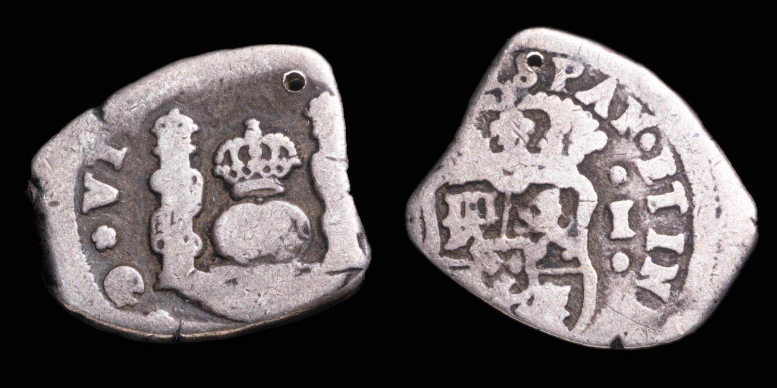 1 Silver Reales Macuquinos (Spanish Cob) Ferdinand VI, Guatemala Mint - 17 mm /