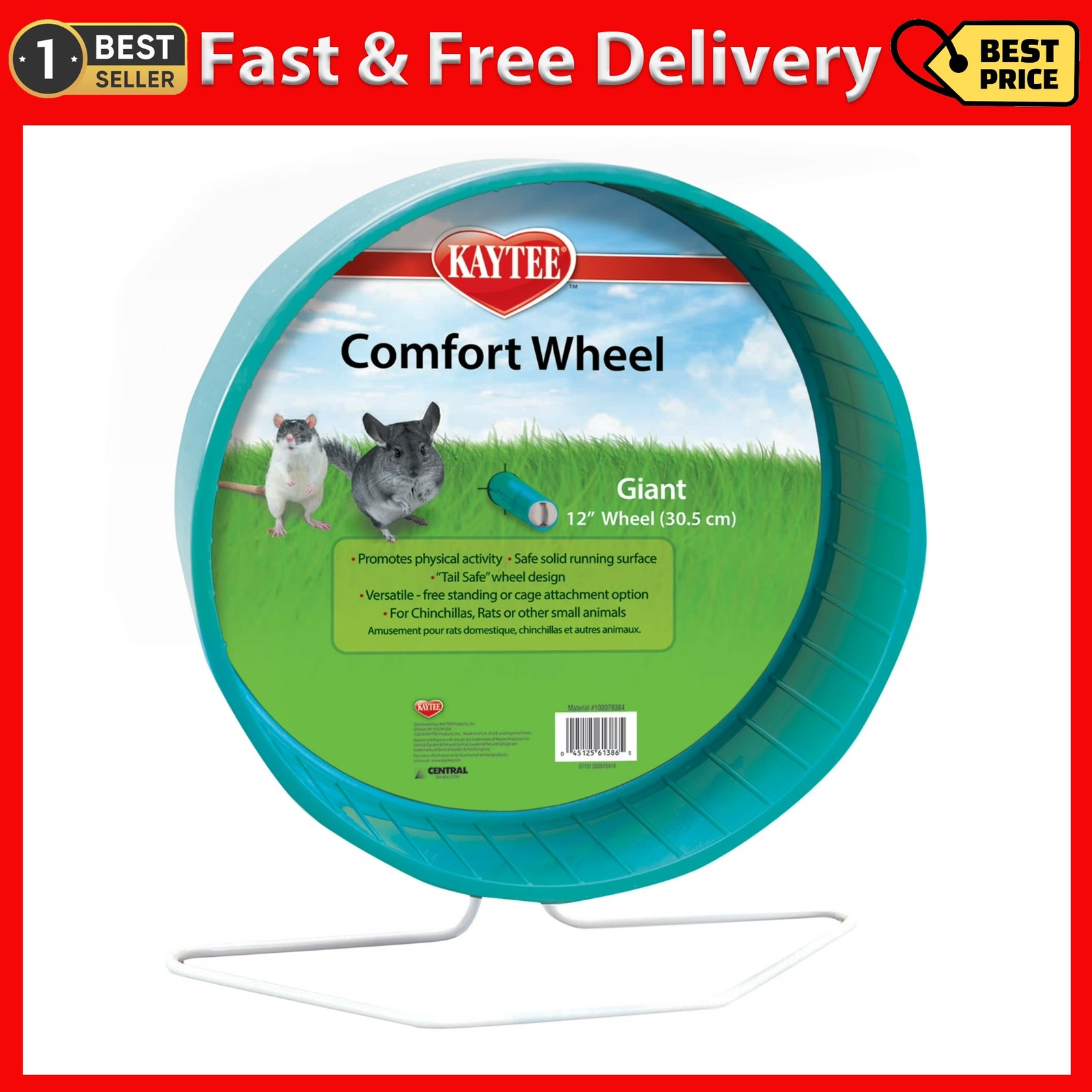 Giant Exercise Wheel Small Animals Rats Chinchillas Hedgehogs Free Standing New