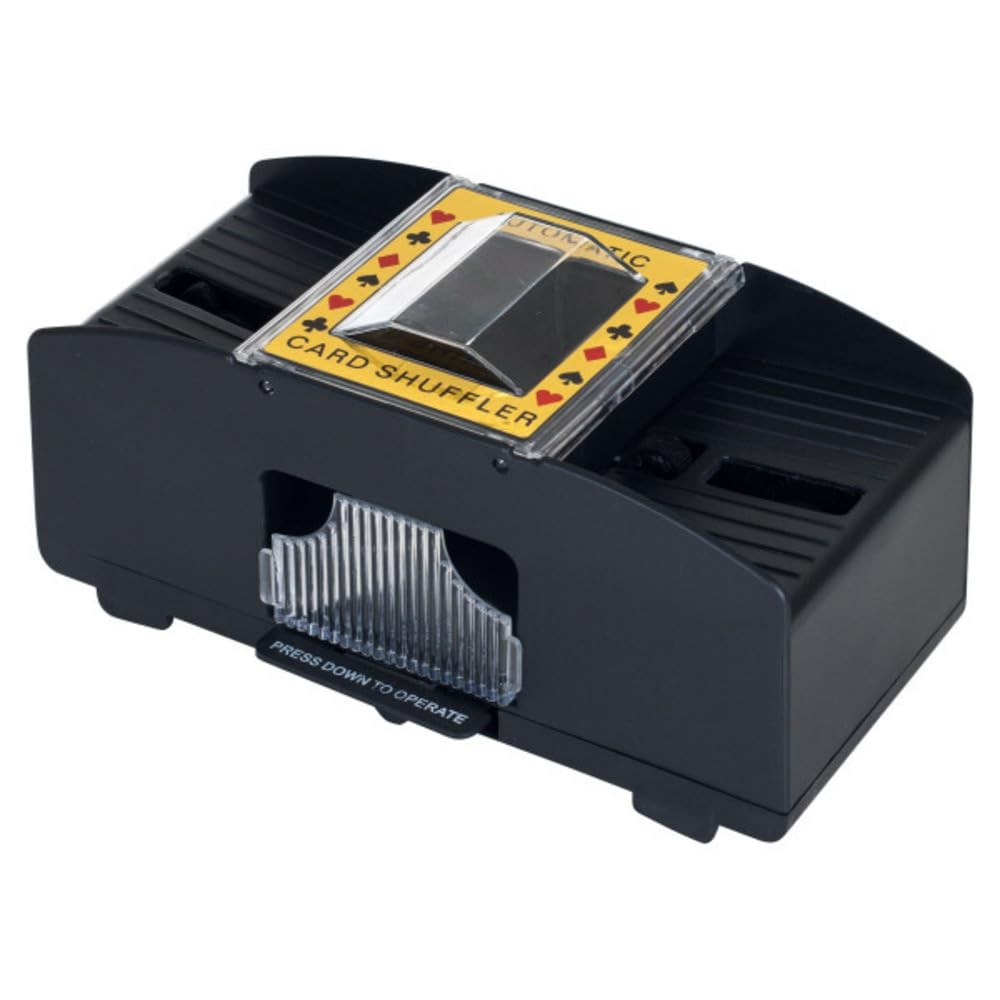 Automatic Card Shuffler - Battery-Operated 2-Deck Playing 2 Deck, Black 