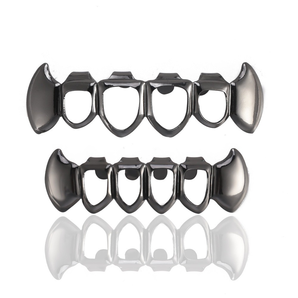 Open Face Grillz Plated Top Bottom Teeth Grill Denture Props Masquerade Props