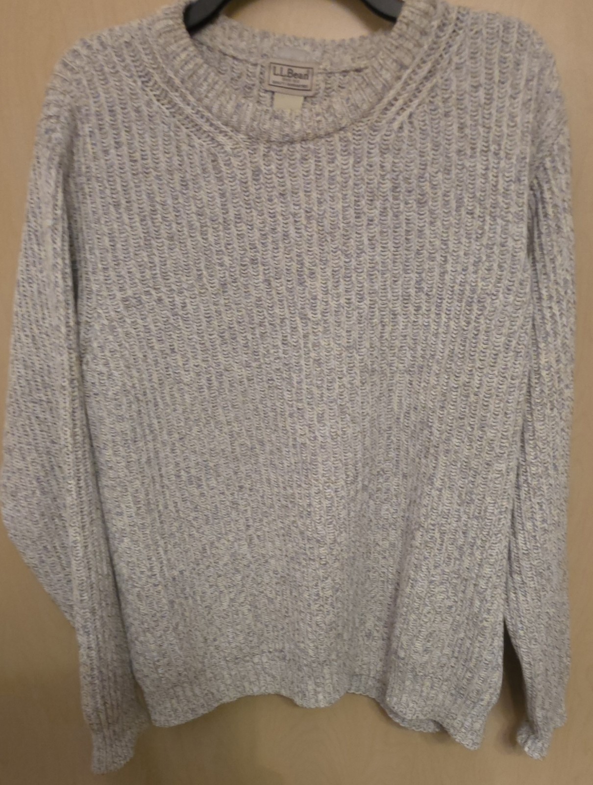 Vintage LL Bean  I‎rish Fish‎ermans Ribb‎ed Sweater Cotton Medium 