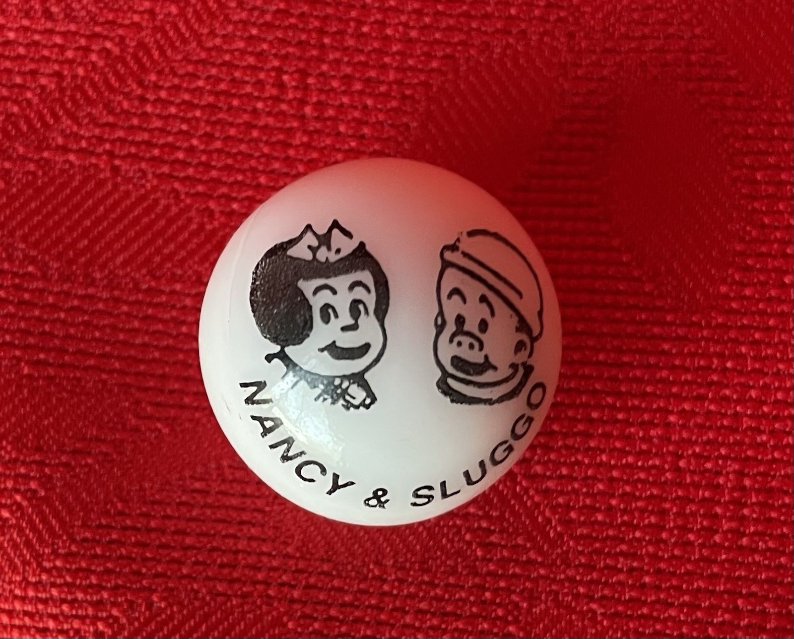 Nancy & Slugo Marble Shooter White w/Black Design 1940’s Comic Characters