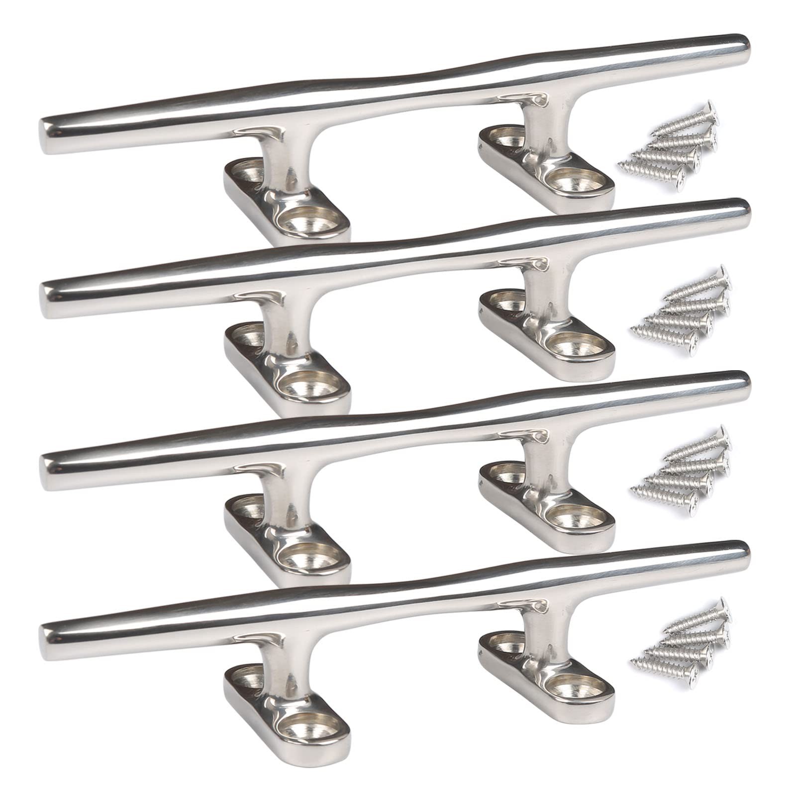 Boat Cleats 5 inch Cleat Stainless Steel Dock Cleats Boat Rope Cleat with Fas...