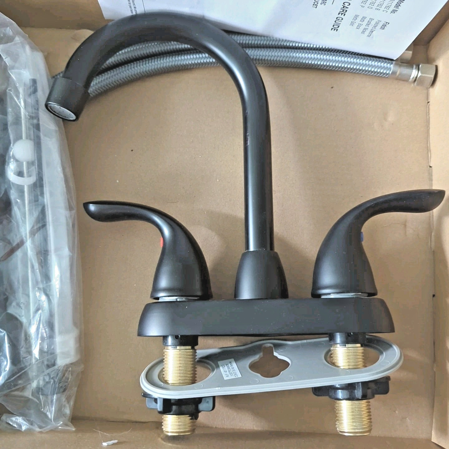 Jade Bath 2 Handle Kitchen Faucet Matte Black 4" Center 8" Tall 5" Reach 