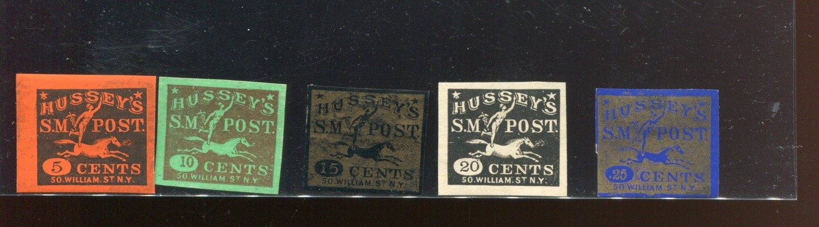 87LE1-87LE5  Hussey's Post Special Delivery Group of 5 Stamps  Bx6690