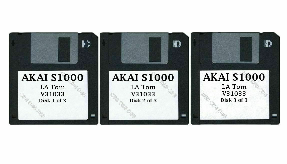 Akai S1000 / S3000 Set of Three Floppy Disks LA Tom V31033
