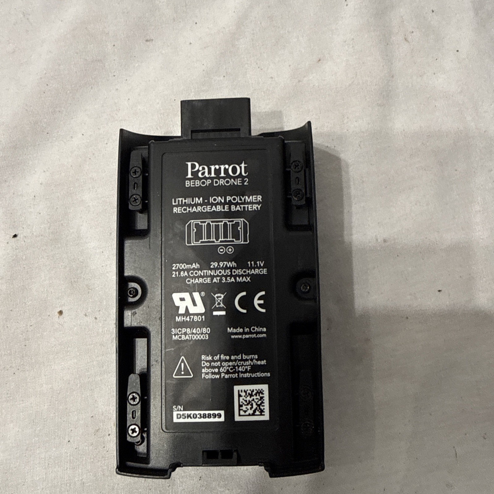Parrot Bebop 2 Drone Battery 2700mAh Untested