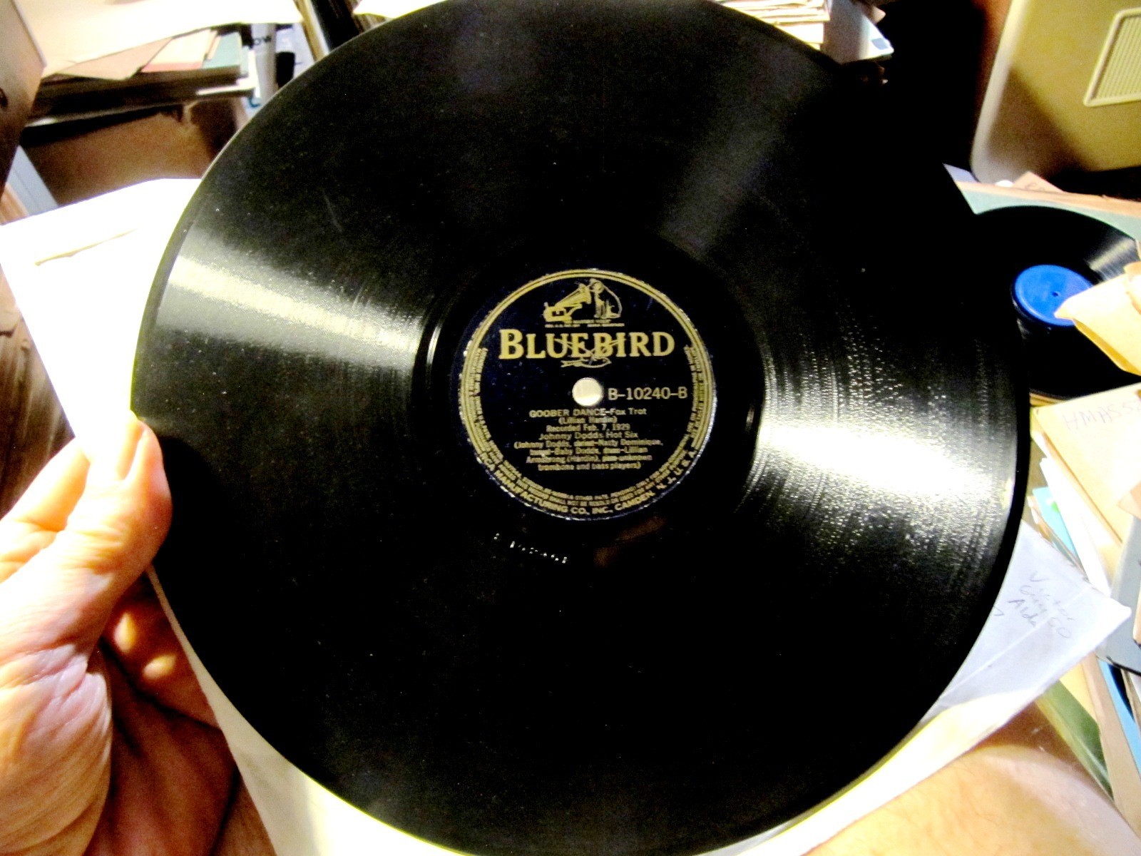 Unissued 1929 JOHNNY DODDS HOT SIX Lilian Hardin Too Tight Goober Dance BLUEBIRD