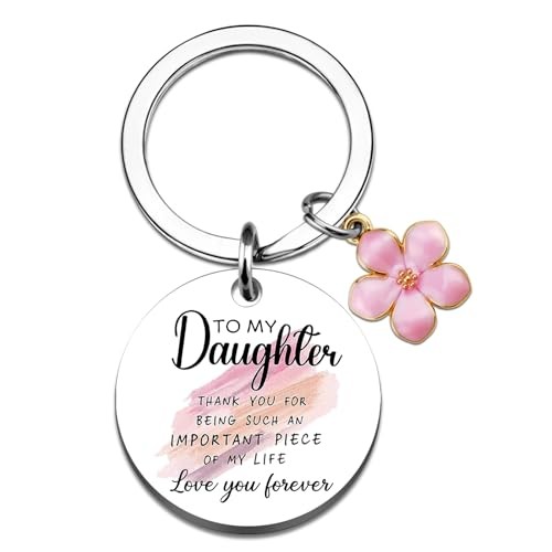 Daughter Gifts from Mom Dad To My Daughter Keychain from Mom Daughters 