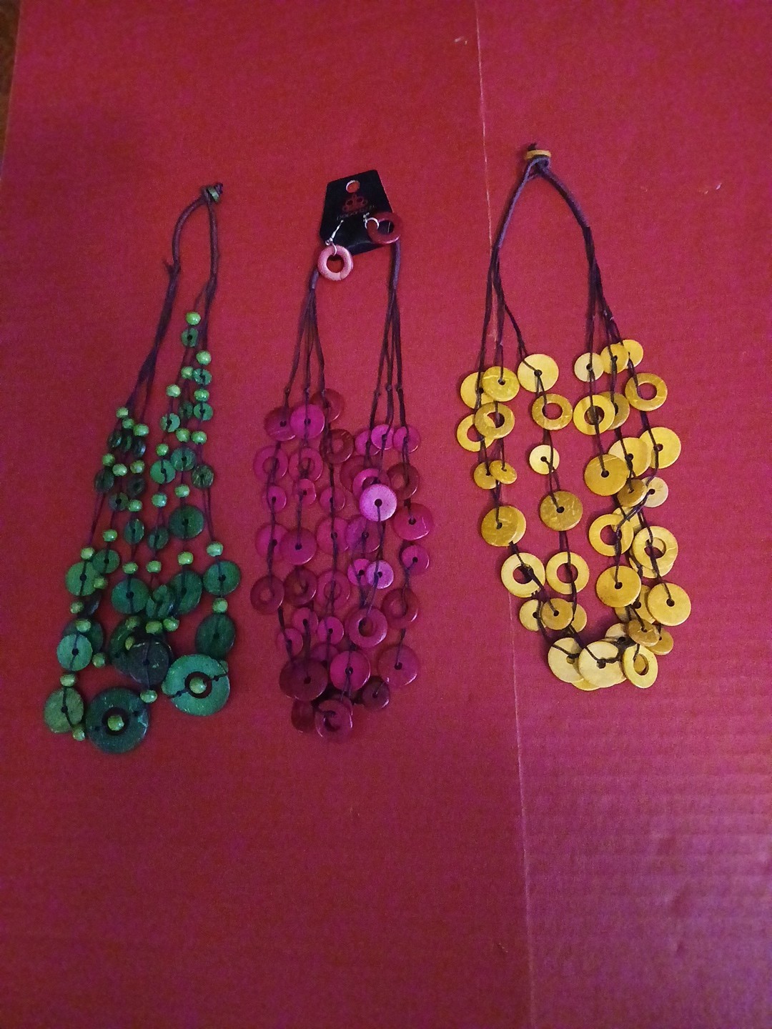 3 Handmade Paparazzi Bead Necklances 