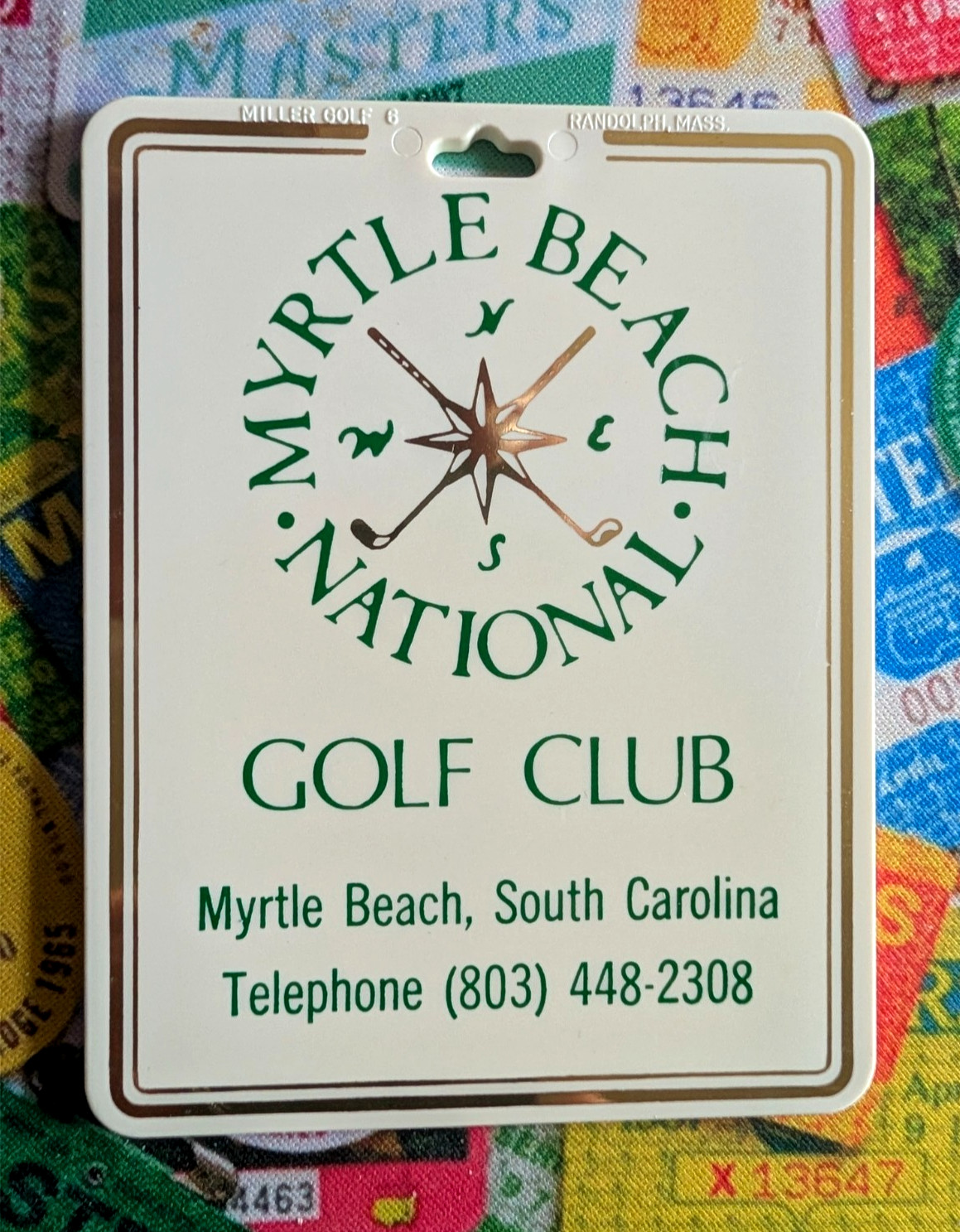 vtg - PGA Golf Bag Tag - MYRTLE BEACH NATIONAL GOLF CLUB gc - Myrtle Beach SC #2