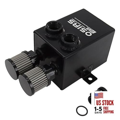 Universal Oil Catch Tank - 2L 12AN Oil Breather Catch Can Tank 2 Port Dual 