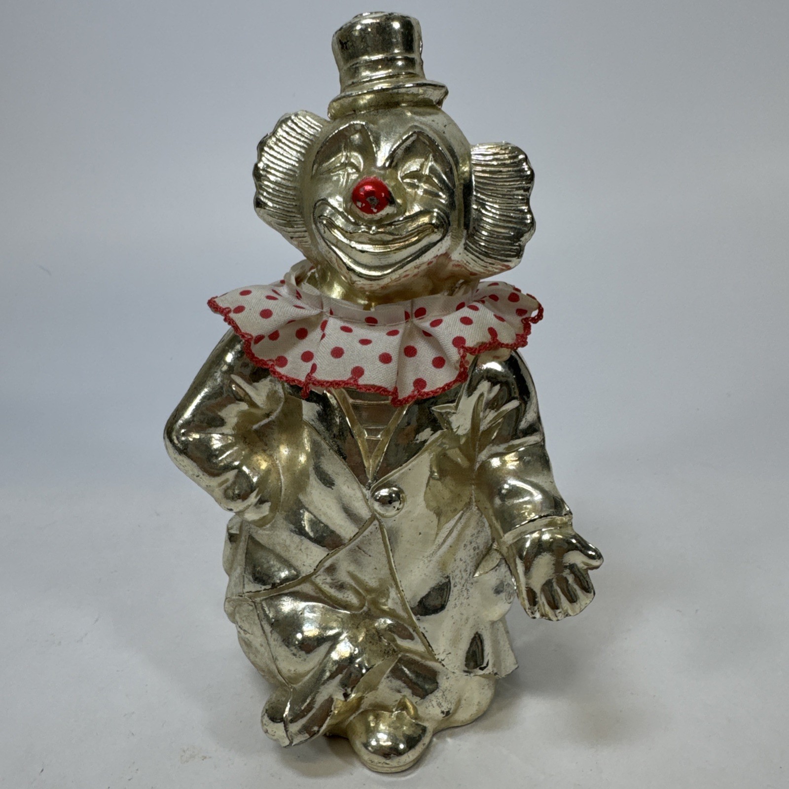 Vintage Leonard Silvertone Metal Plated Clown Coin Bank