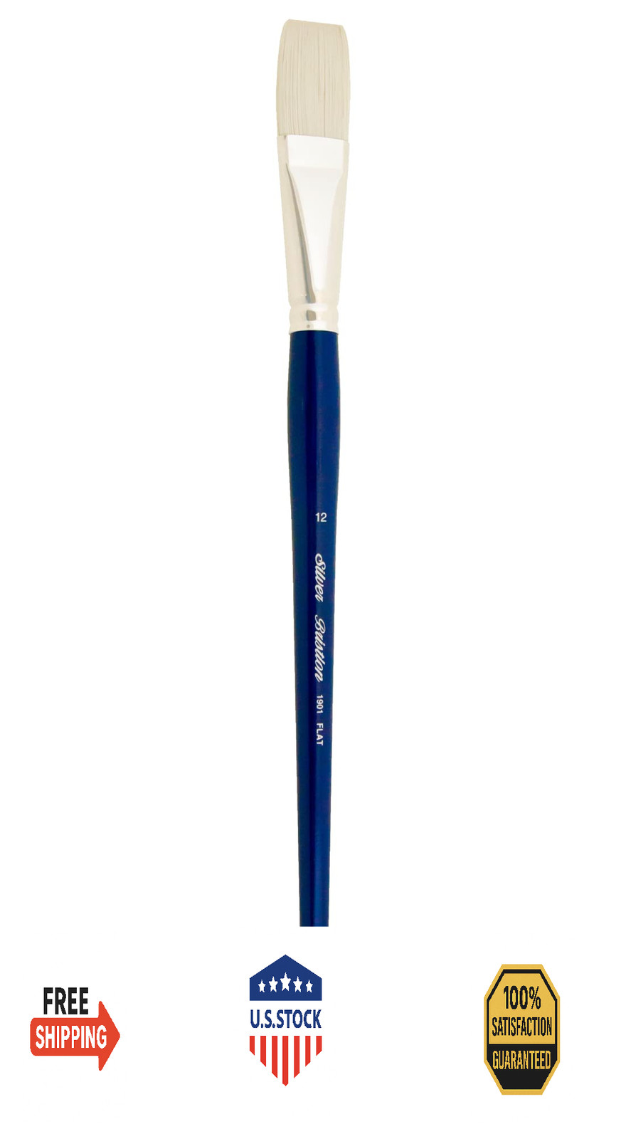 Silver Brush Limited 190112 Bristlon Flat Artist Brush for Acrylic Oil Paint