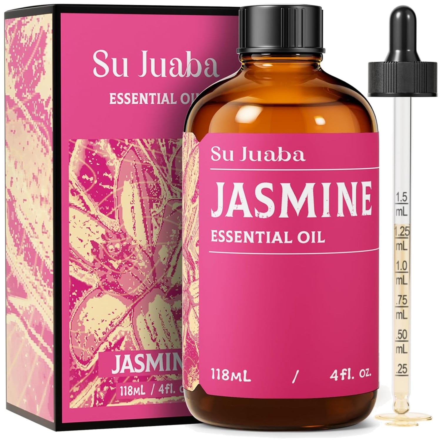 SU JUABA Jasmine Essential Oil 4 Oz, 100 Pure Natural Aromatherapy Oil for Di...