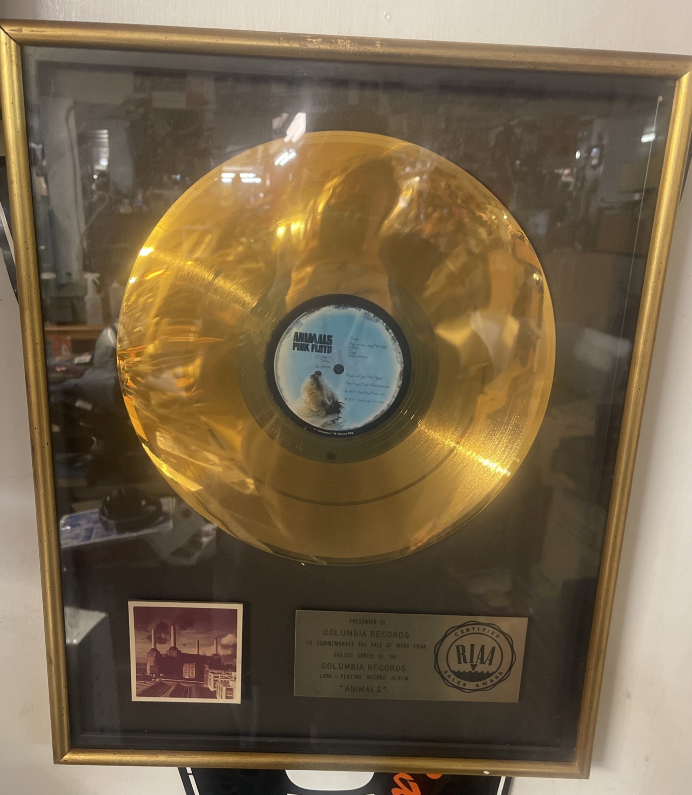 Pink Floyd “Animals” 1977 RIAA Certified Gold Record Award Framed Columbia